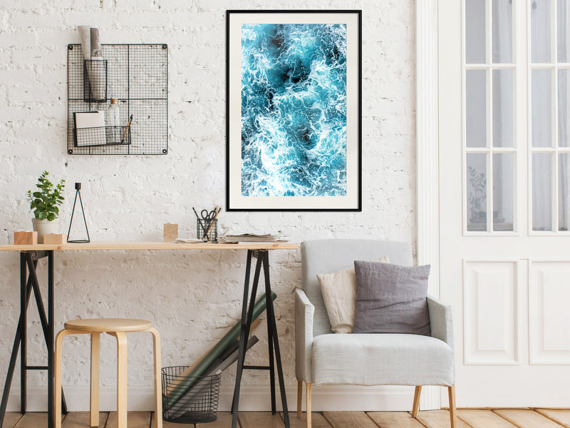 Poster - Sea Foam  - zwart passepartout