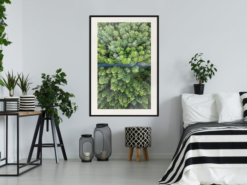 Poster - Forest from a Bird's Eye View  - zwart passepartout