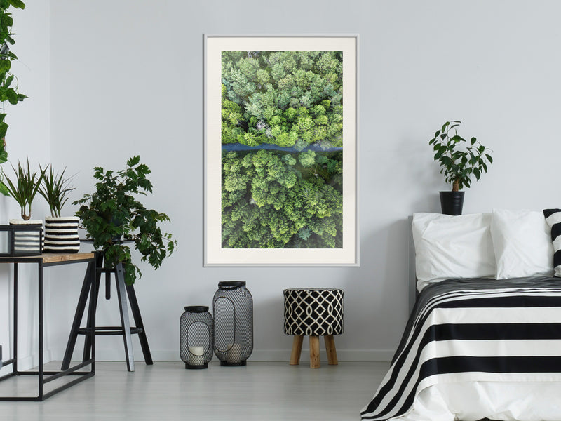 Poster - Forest from a Bird's Eye View  - wit passepartout
