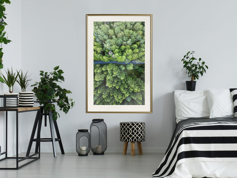 Poster - Forest from a Bird's Eye View  - goud passepartout
