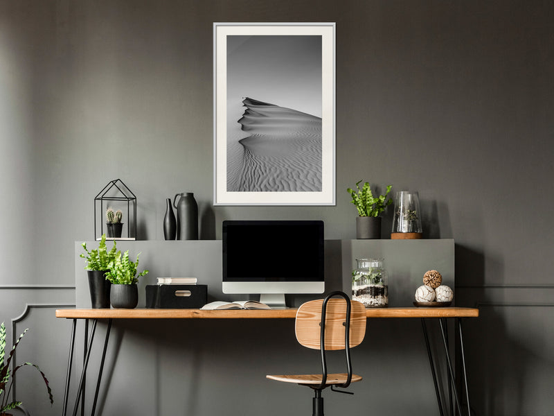 Poster - Wave of Sand  - wit passepartout