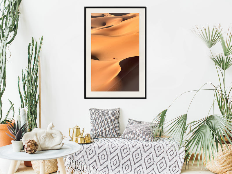 Poster - Desert Landscape  - zwart passepartout