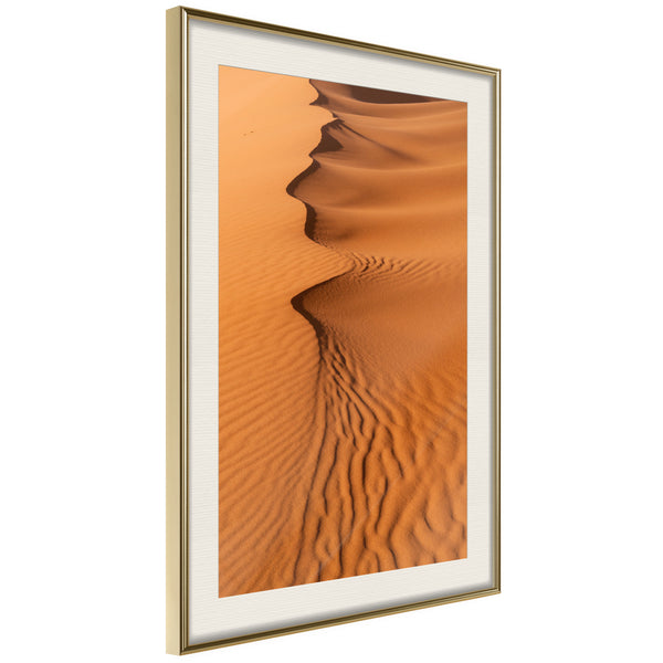 Poster - Patterns on the Sand  - goud passepartout