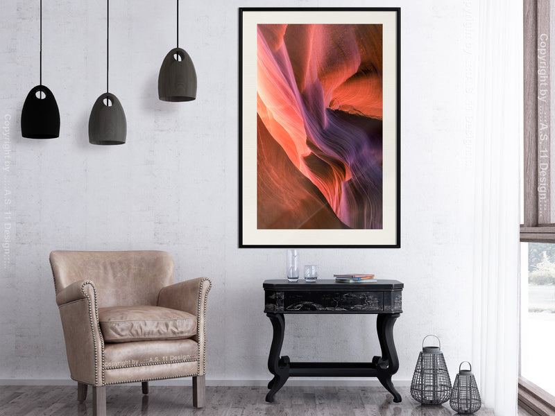 Poster - Shades of Purple II  - zwart passepartout