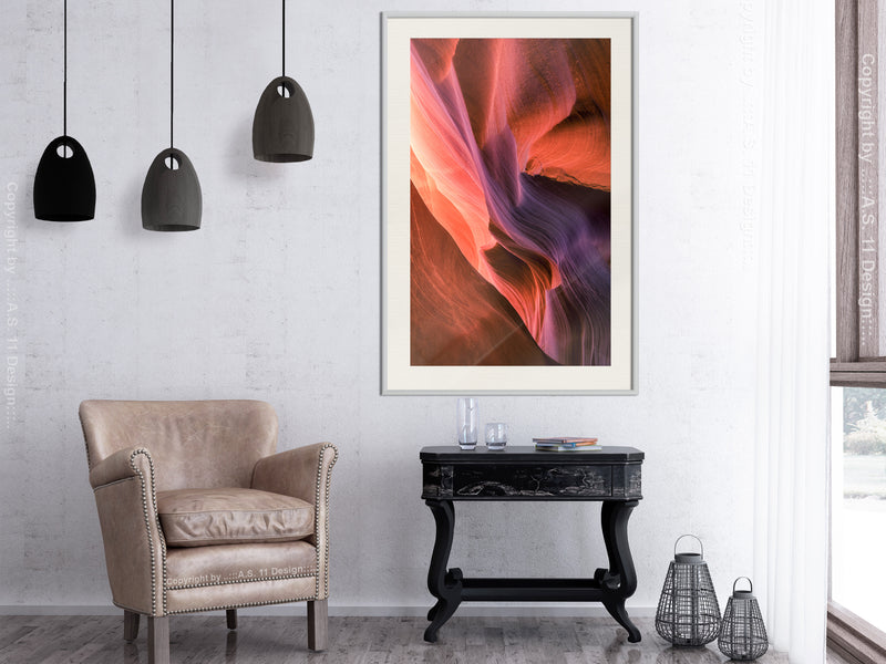 Poster - Shades of Purple II  - wit passepartout