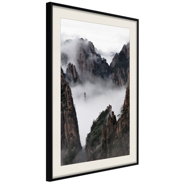 Poster - Misty Valley  - zwart passepartout