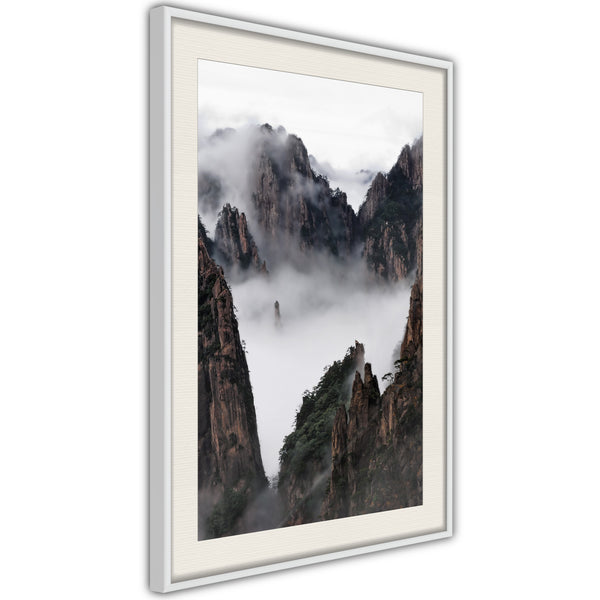 Poster - Misty Valley  - wit passepartout