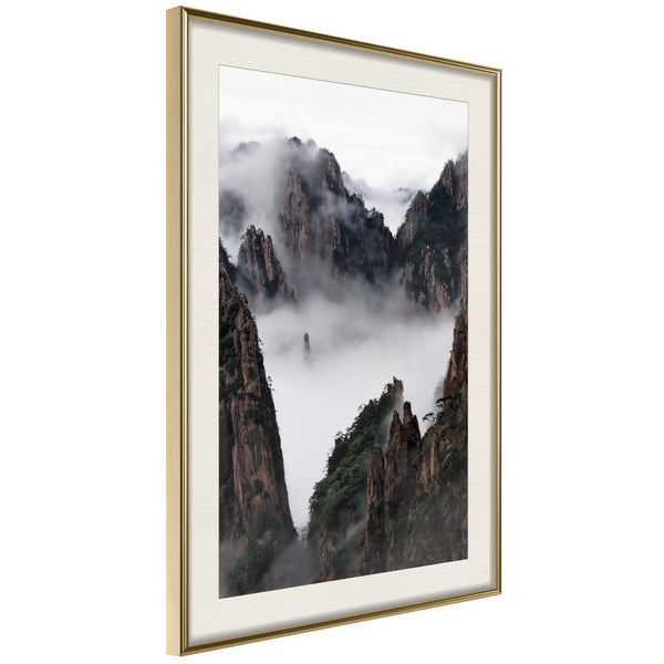 Poster - Misty Valley  - goud passepartout