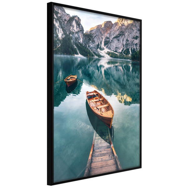 Poster - Lake in a Mountain Valley  - zwart