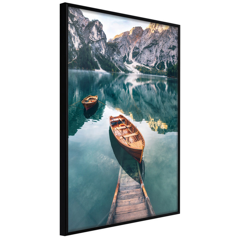 Poster - Lake in a Mountain Valley  - zwart