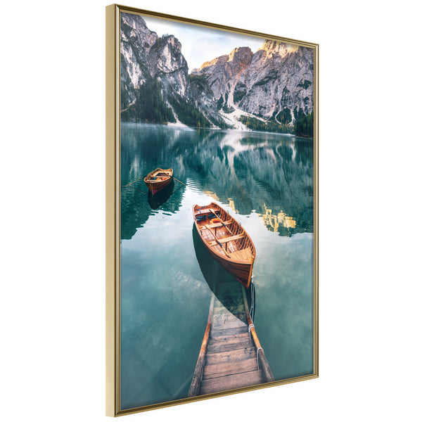 Poster - Lake in a Mountain Valley  - goud