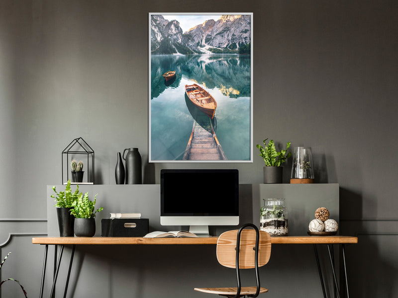 Poster - Lake in a Mountain Valley  - wit