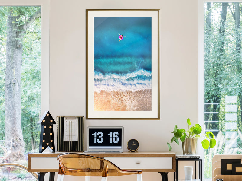 Poster - Drifting Away  - goud passepartout