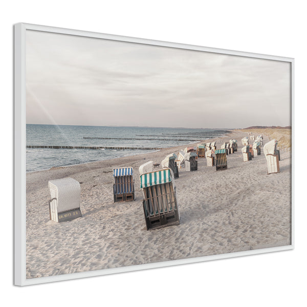 Poster - Baltic Beach Chairs  - wit