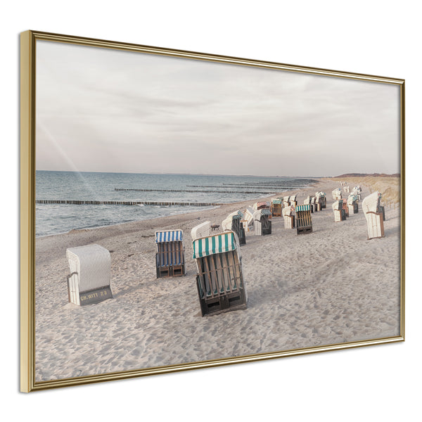 Poster - Baltic Beach Chairs  - goud