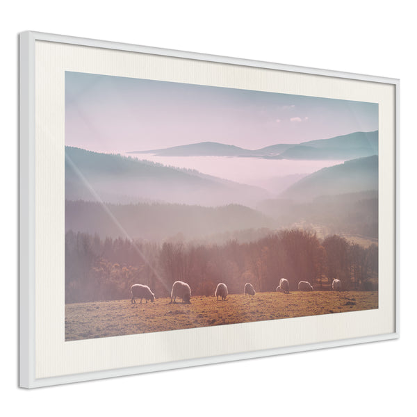 Poster - Mountain Pasture  - wit passepartout