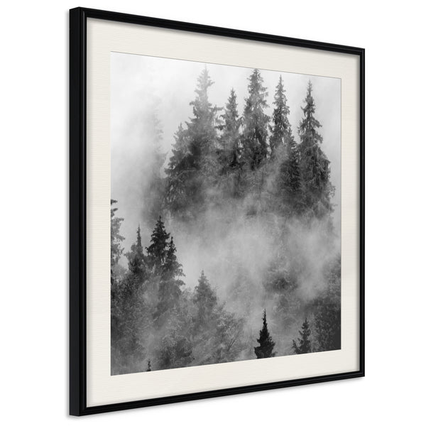 Poster - Dark Landscape  - zwart passepartout