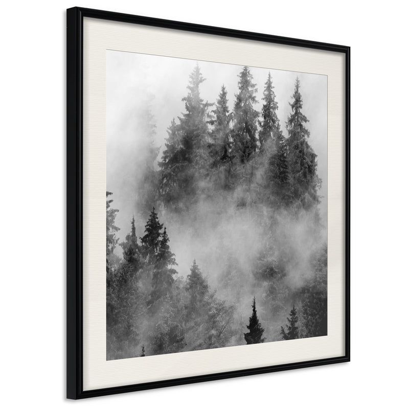 Poster - Dark Landscape  - zwart passepartout