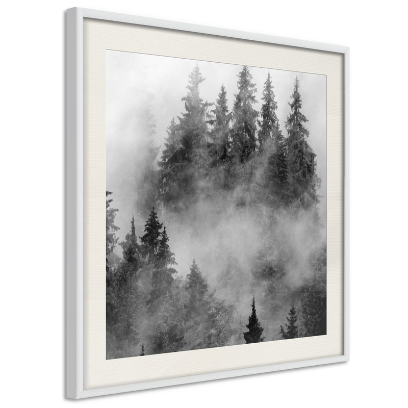 Poster - Dark Landscape  - wit passepartout