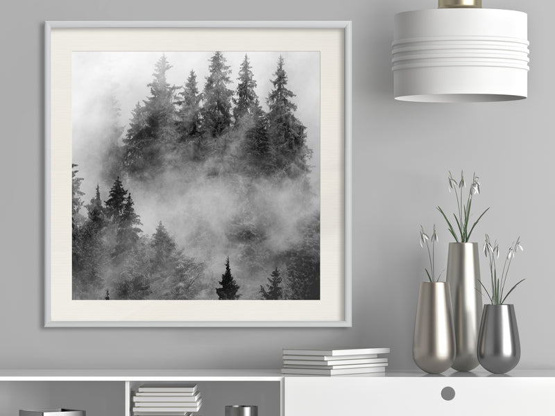 Poster - Dark Landscape  - wit passepartout
