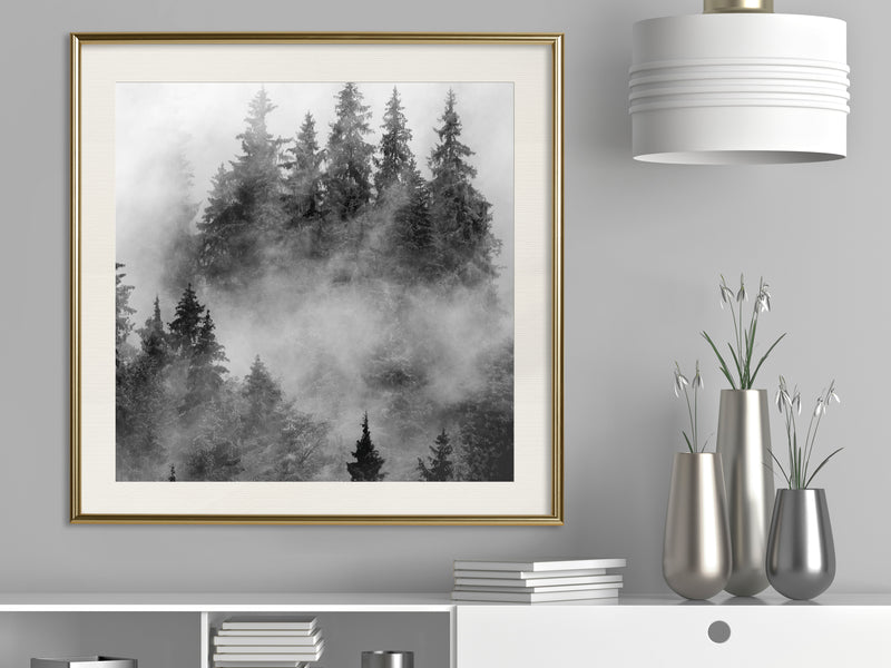 Poster - Dark Landscape  - goud passepartout