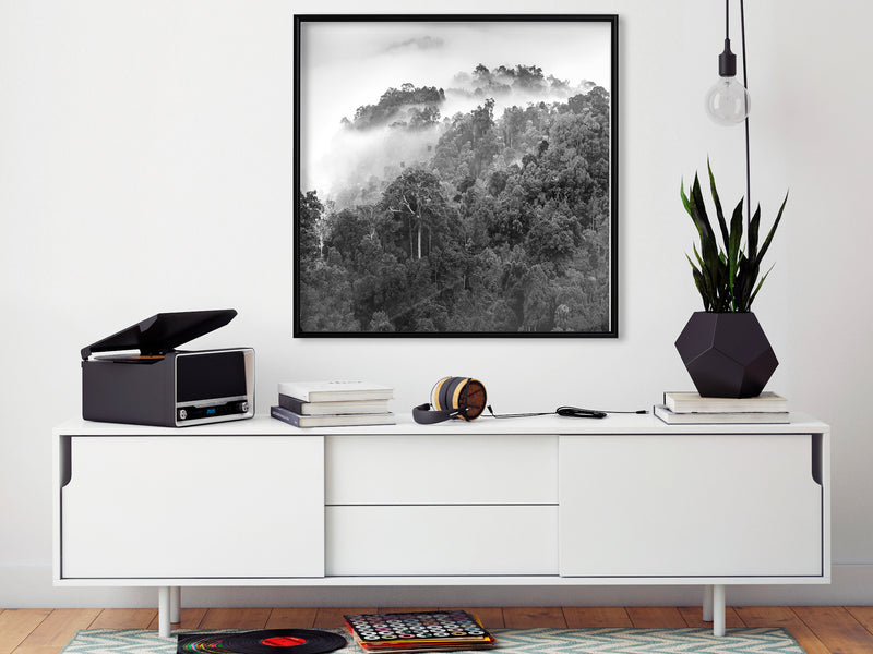 Poster - Foggy Forest  - zwart