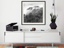 Poster - Foggy Forest  - zwart passepartout