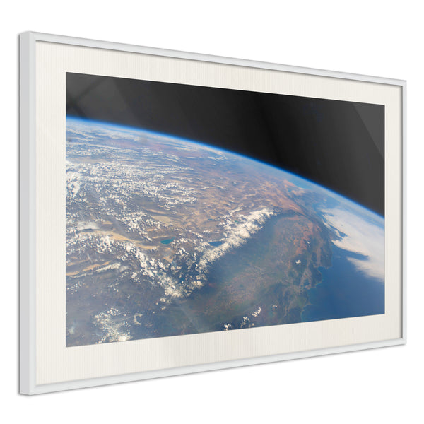 Poster - Curve of the Earth  - wit passepartout