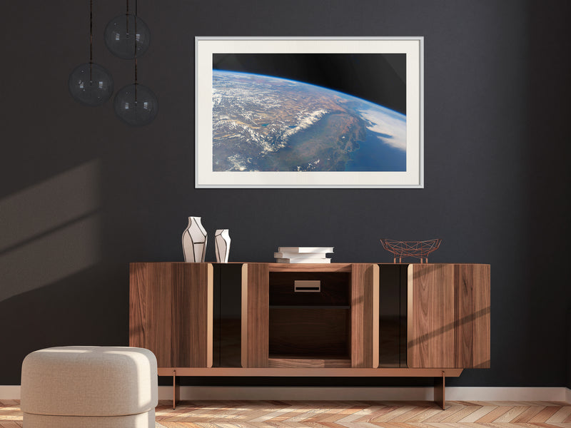 Poster - Curve of the Earth  - wit passepartout
