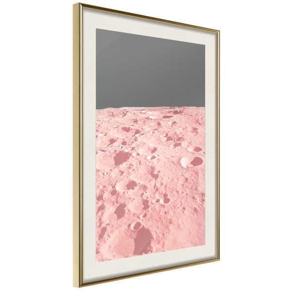 Poster - Pastel Craters  - goud passepartout
