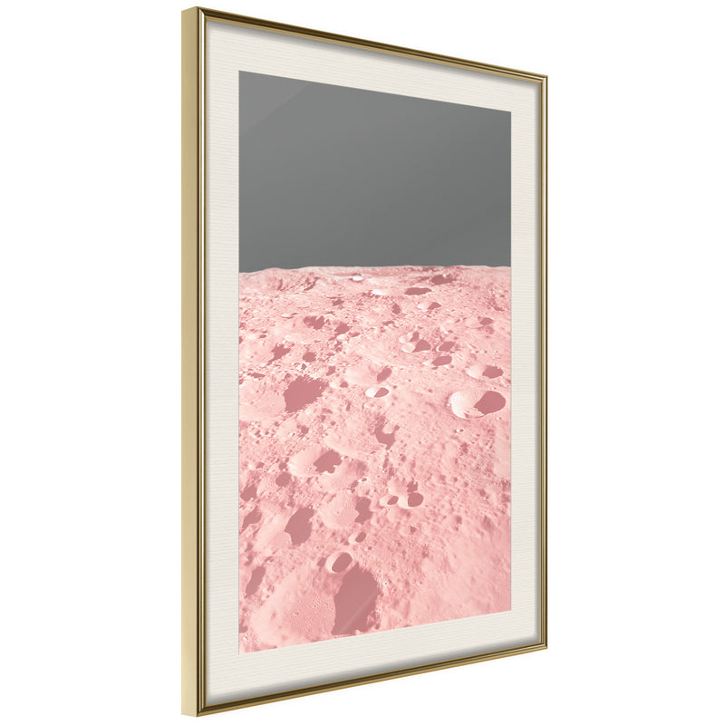 Poster - Pastel Craters  - goud passepartout
