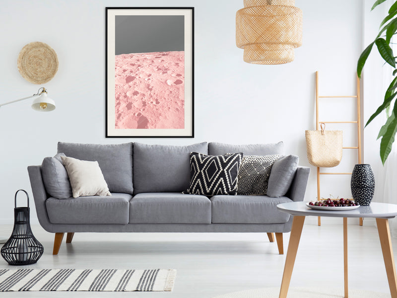 Poster - Pastel Craters  - zwart passepartout