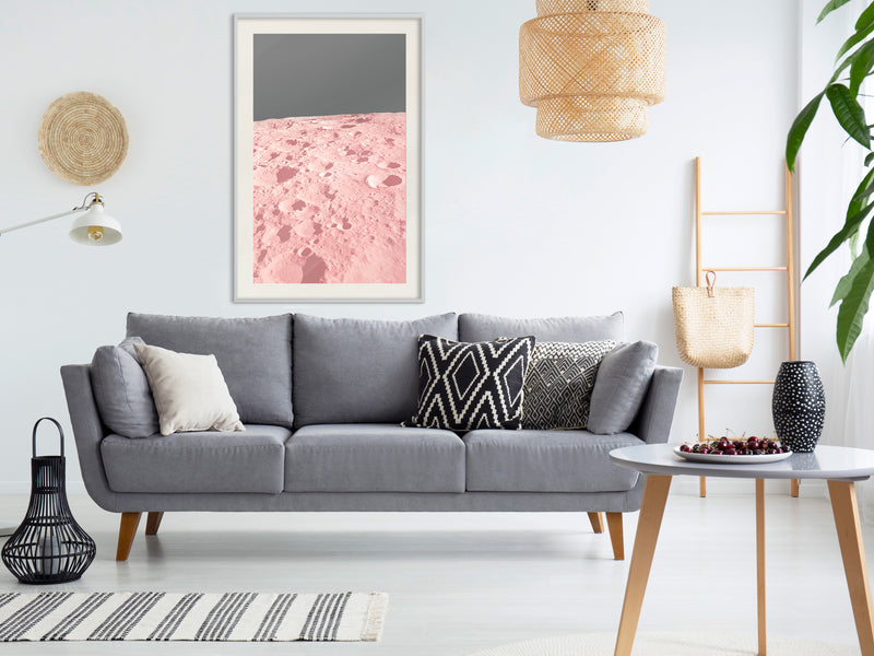 Poster - Pastel Craters  - wit passepartout