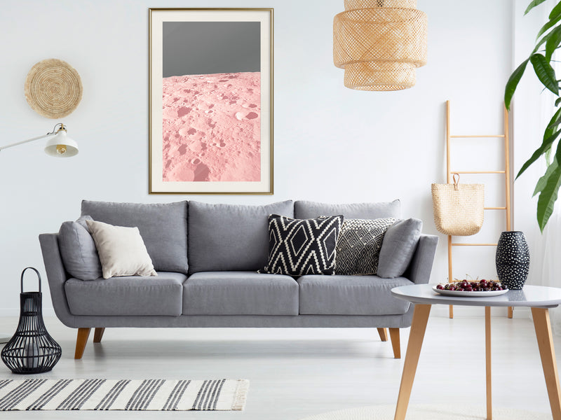 Poster - Pastel Craters  - goud passepartout