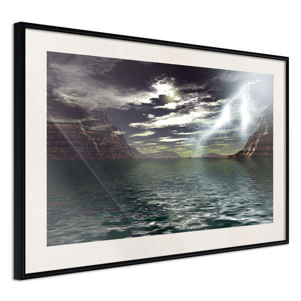 Poster - Storm over the Canyon  - zwart passepartout