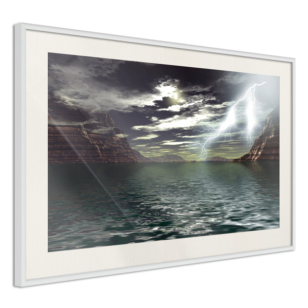 Poster - Storm over the Canyon  - wit passepartout