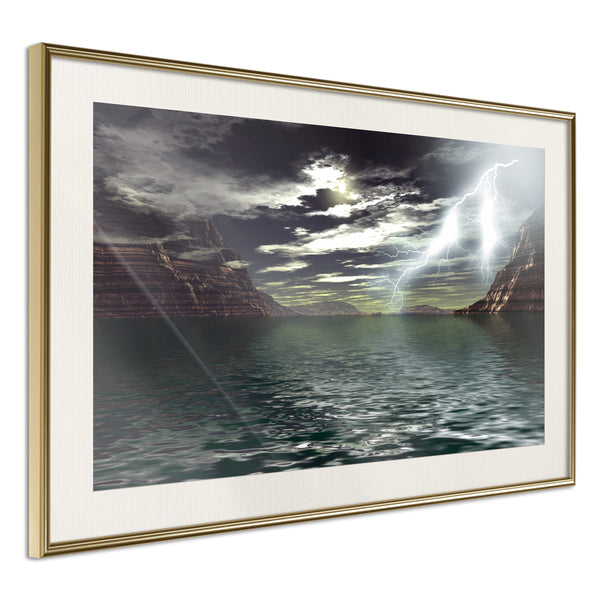 Poster - Storm over the Canyon  - goud passepartout