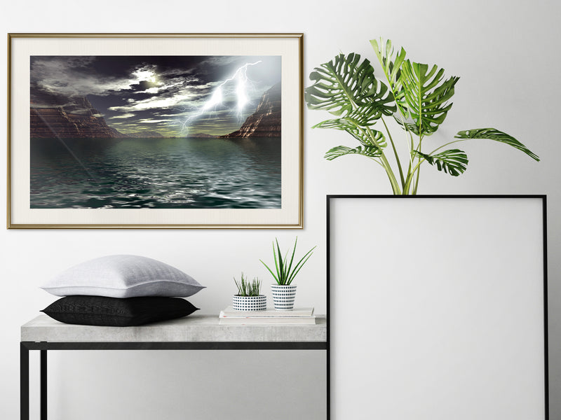 Poster - Storm over the Canyon  - goud passepartout