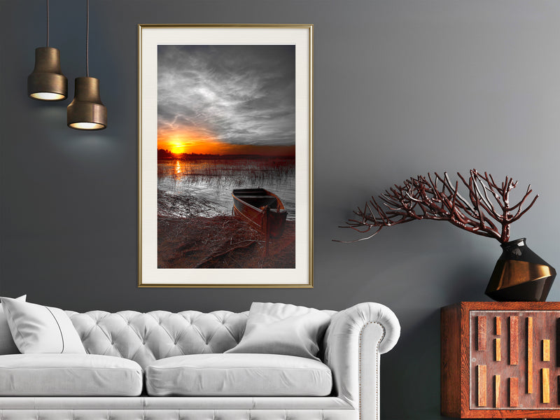 Poster - Rising Sun  - goud passepartout