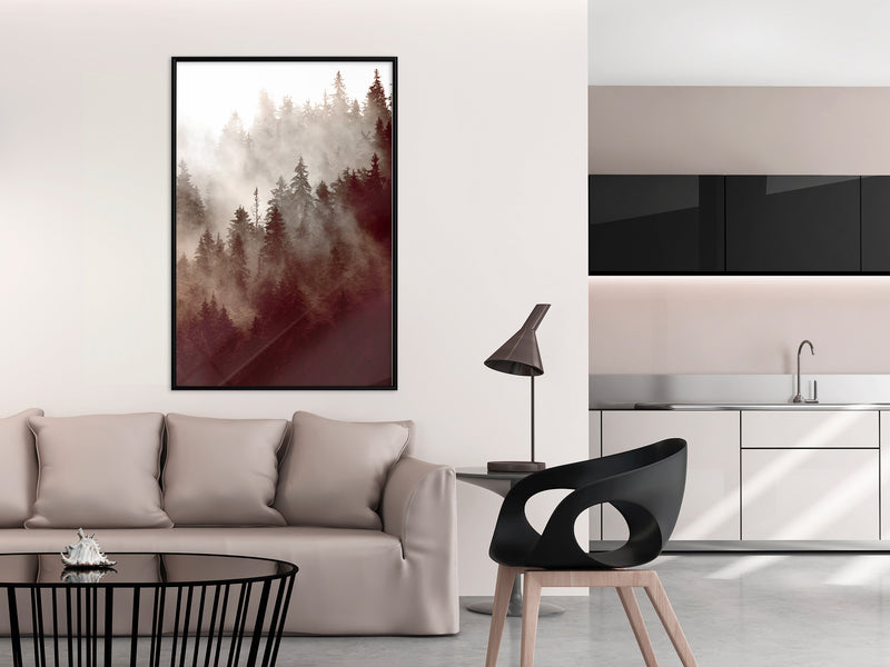 Poster - Forest Fog  - zwart