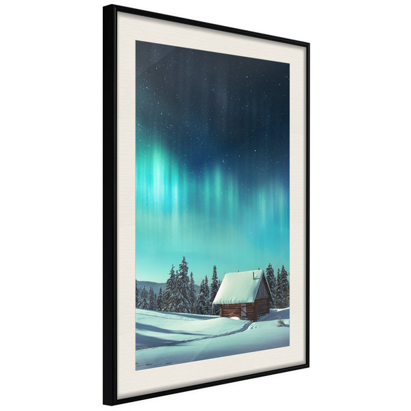 Poster - Evening in the Iceland  - zwart passepartout