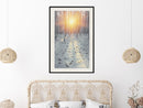 Poster - Frosty Sunset  - zwart passepartout