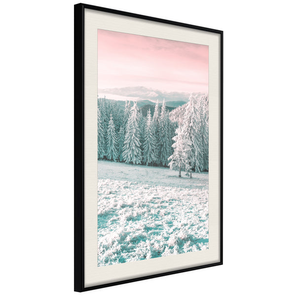 Poster - Frosty Landscape  - zwart passepartout