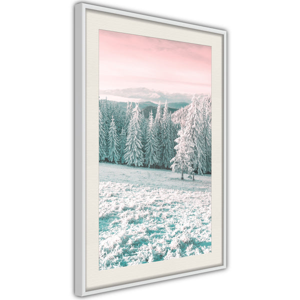 Poster - Frosty Landscape  - wit passepartout