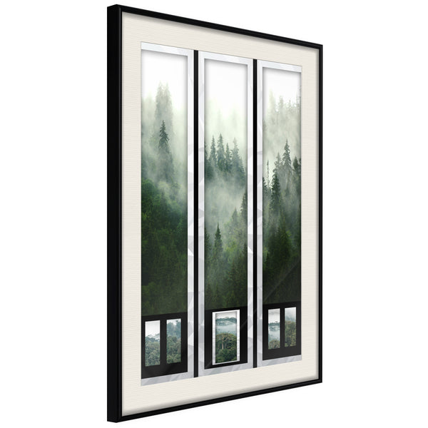 Poster - Eternal Forest  Triptych  - zwart passepartout