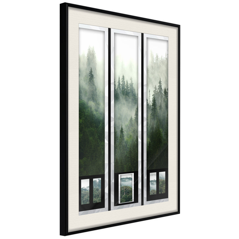 Poster - Eternal Forest  Triptych  - zwart passepartout