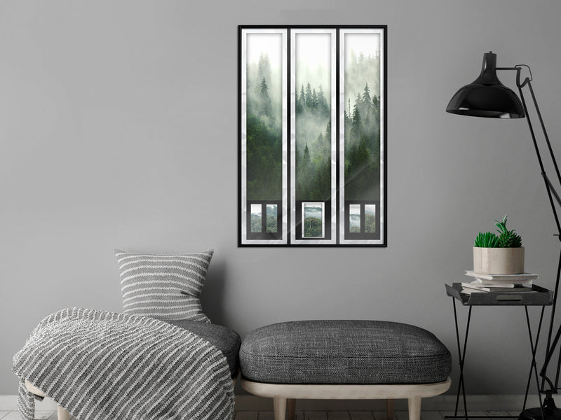 Poster - Eternal Forest  Triptych  - zwart