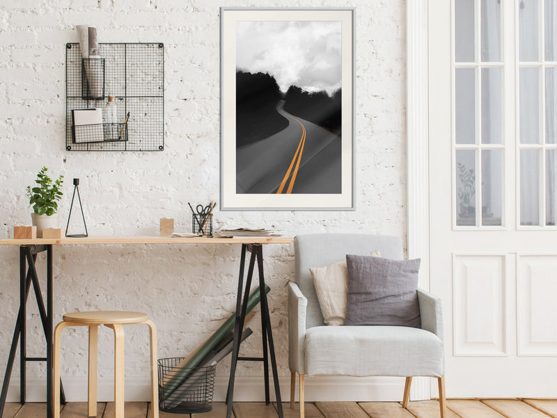 Poster - Road Into the Unknown  - wit passepartout