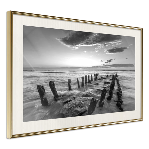 Poster - Old Breakwater  - goud passepartout