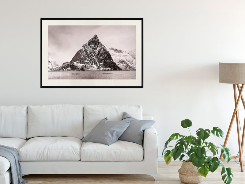 Poster - Stark Landscape  - zwart passepartout